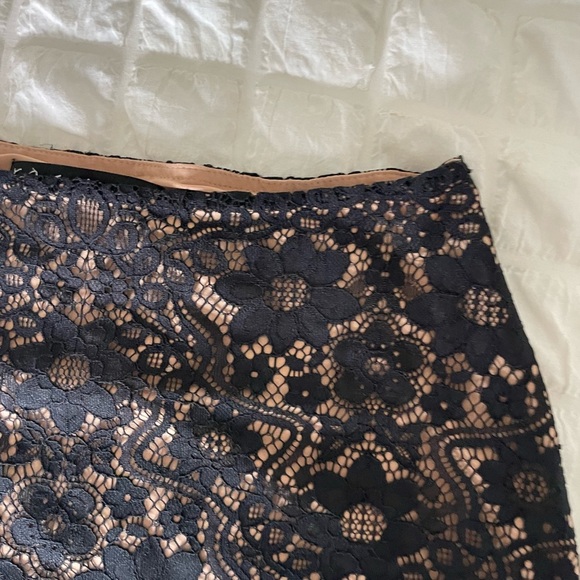 For Love And Lemons Black and Tan Lace Asymmetrical A-Line Skirt - Picture 3 of 8